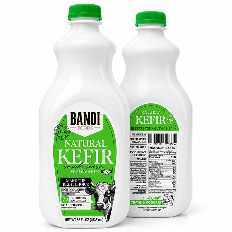 Bottle of Bandi Natural Kefir Bottle of Bandi Natural Kefir with a clean traditional kefir taste
