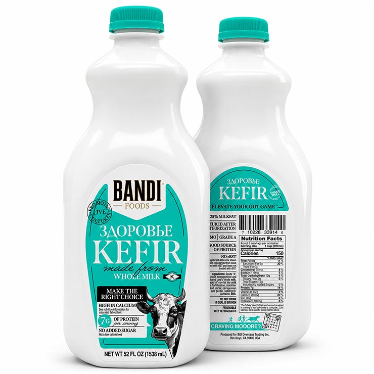 Bottle of Bandi Zdorovie Kefir inspired by Eastern European traditions